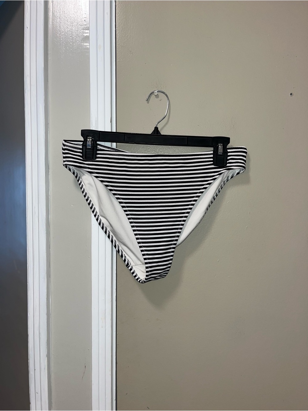 Old Navy Black & White Striped Bikini Bottoms
